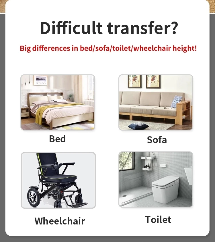2025 Multifunction Folding Patient Transfer Commode Toilet Wheelchair With Wheel