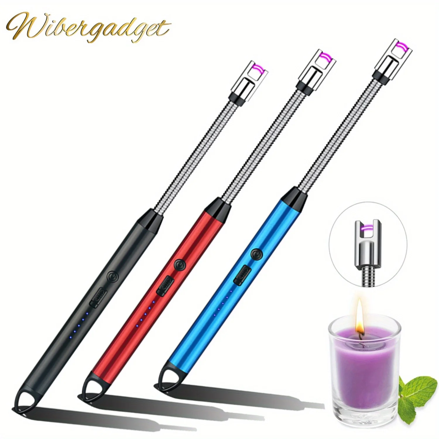 3pcs Rechargeable Electric Lighters, TYPE-C Plasma Arc Kitchen Lighter, Windproof Arc Lighter, Candle Lighter, BBQ Grill Lighter