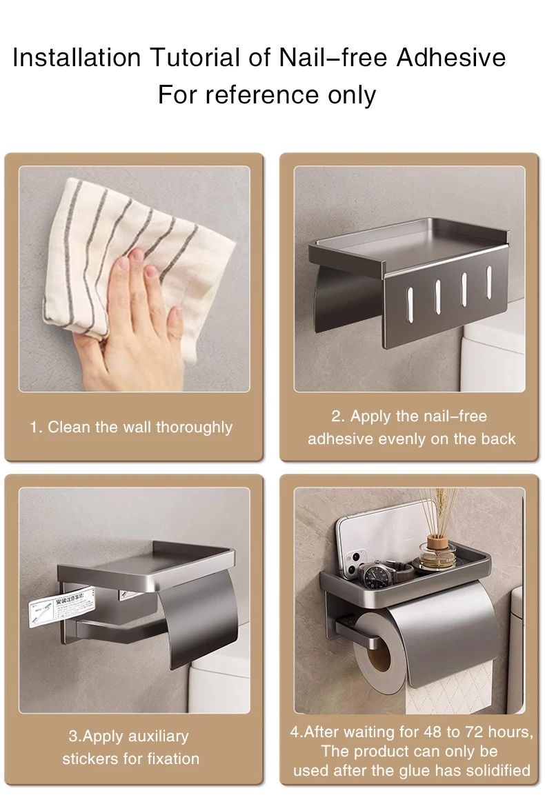 Bathroom Toilet Paper Roll Holder Wall Mounted Waterproof Tissue Box Aluminum Material Bathroom Decorative Tissue Holder