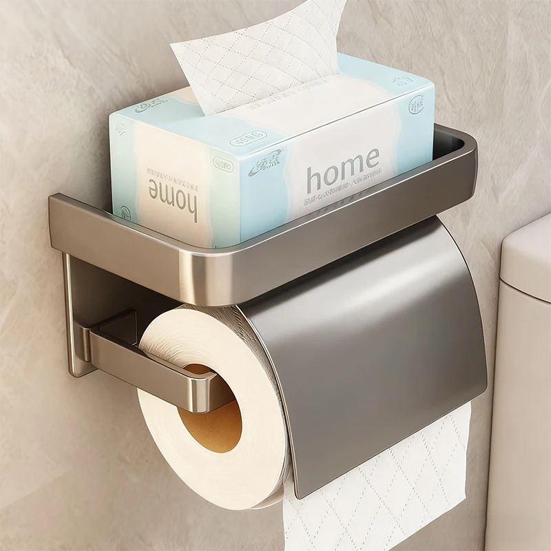 Bathroom Toilet Paper Roll Holder Wall Mounted Waterproof Tissue Box Aluminum Material Bathroom Decorative Tissue Holder Bathroom Toilet Paper Roll Holder Wall Mounted Waterproof Tissue Box Aluminum Material Bathroom Decorative Tissue Holder