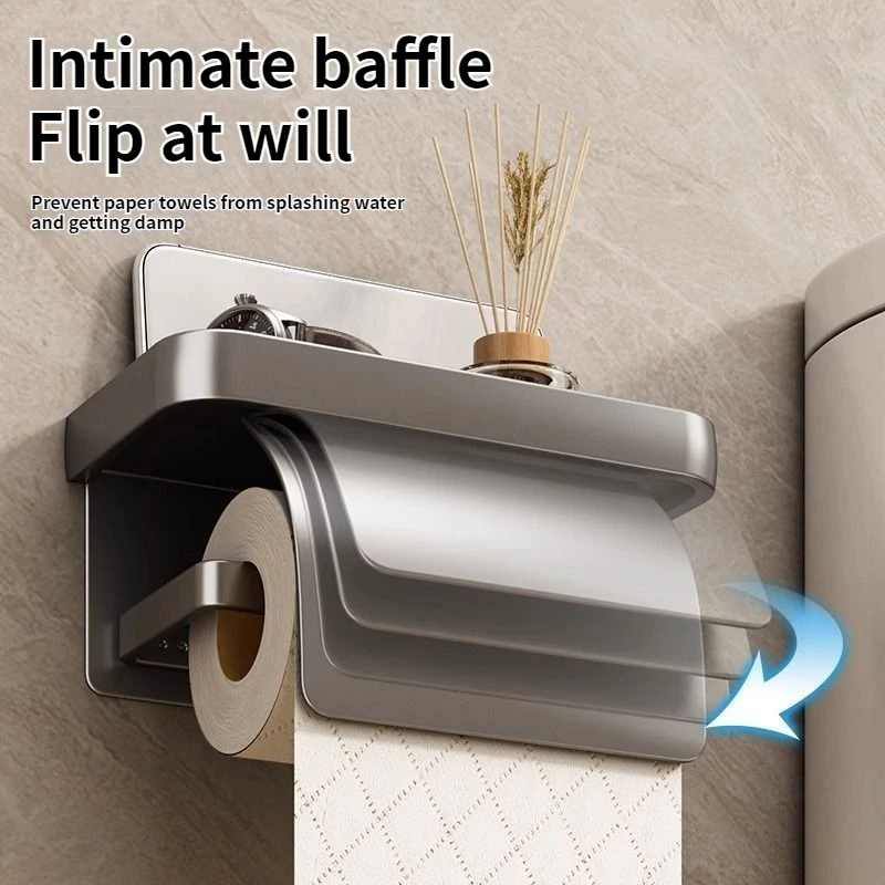 Bathroom Toilet Paper Roll Holder Wall Mounted Waterproof Tissue Box Aluminum Material Bathroom Decorative Tissue Holder Bathroom Toilet Paper Roll Holder Wall Mounted Waterproof Tissue Box Aluminum Material Bathroom Decorative Tissue Holder