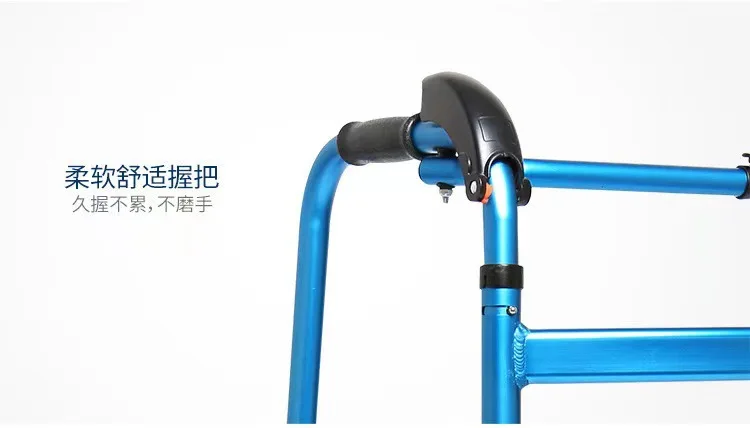 Elderly Folding Walker Adjustable Stair Climbing Rollator Walking Aid with Armrest for Seniors Home Rehabilitation