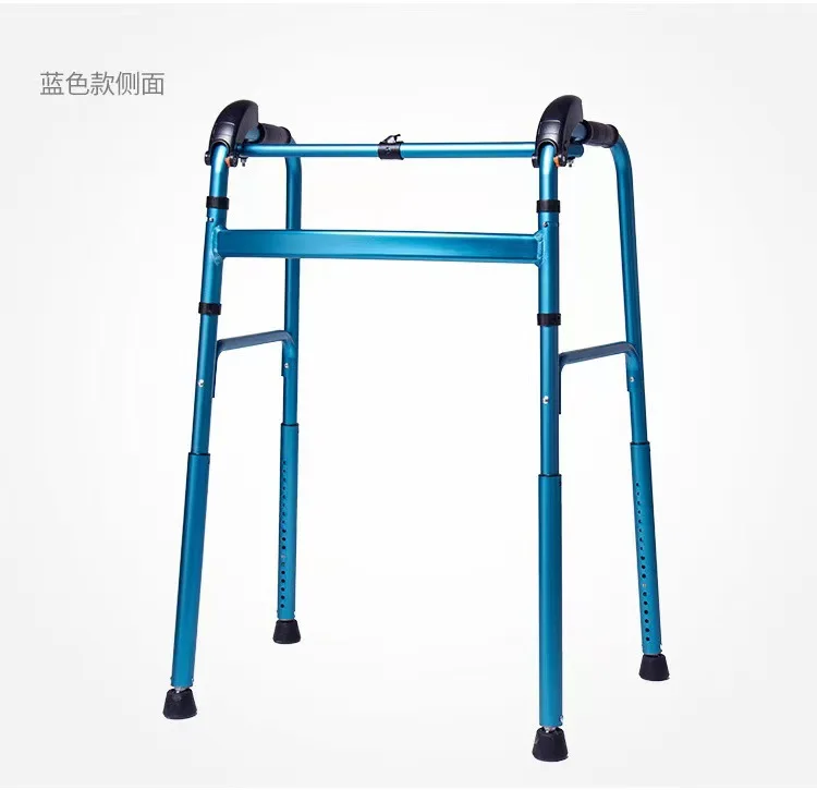 Elderly Folding Walker Adjustable Stair Climbing Rollator Walking Aid with Armrest for Seniors Home Rehabilitation
