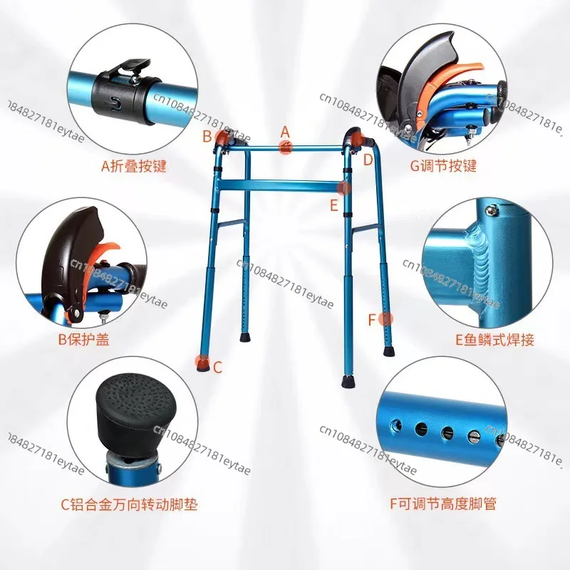 Elderly Folding Walker Adjustable Stair Climbing Rollator Walking Aid with Armrest for Seniors Home Rehabilitation Elderly Folding Walker Adjustable Stair Climbing Rollator Walking Aid with Armrest for Seniors Home Rehabilitation