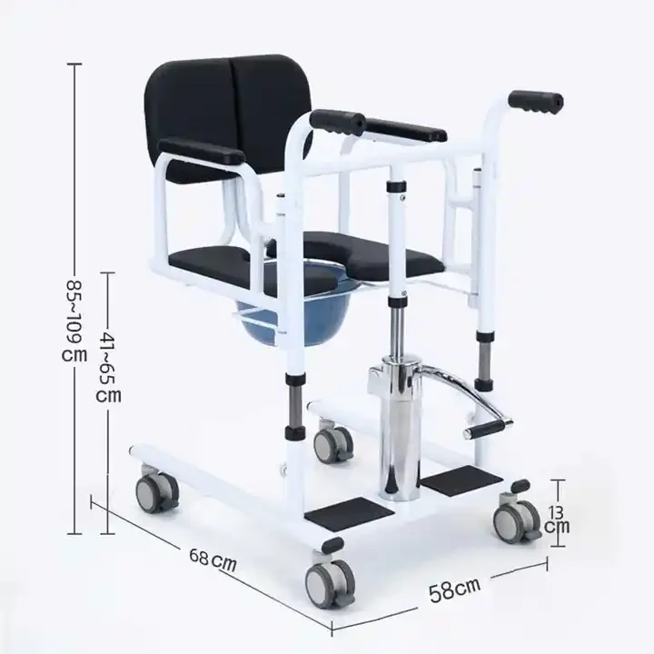Factory Direct 2026 Disabled Patient Lift Transfer Chair with Wheels Bed Patient Transfer Lift Chair Elderly