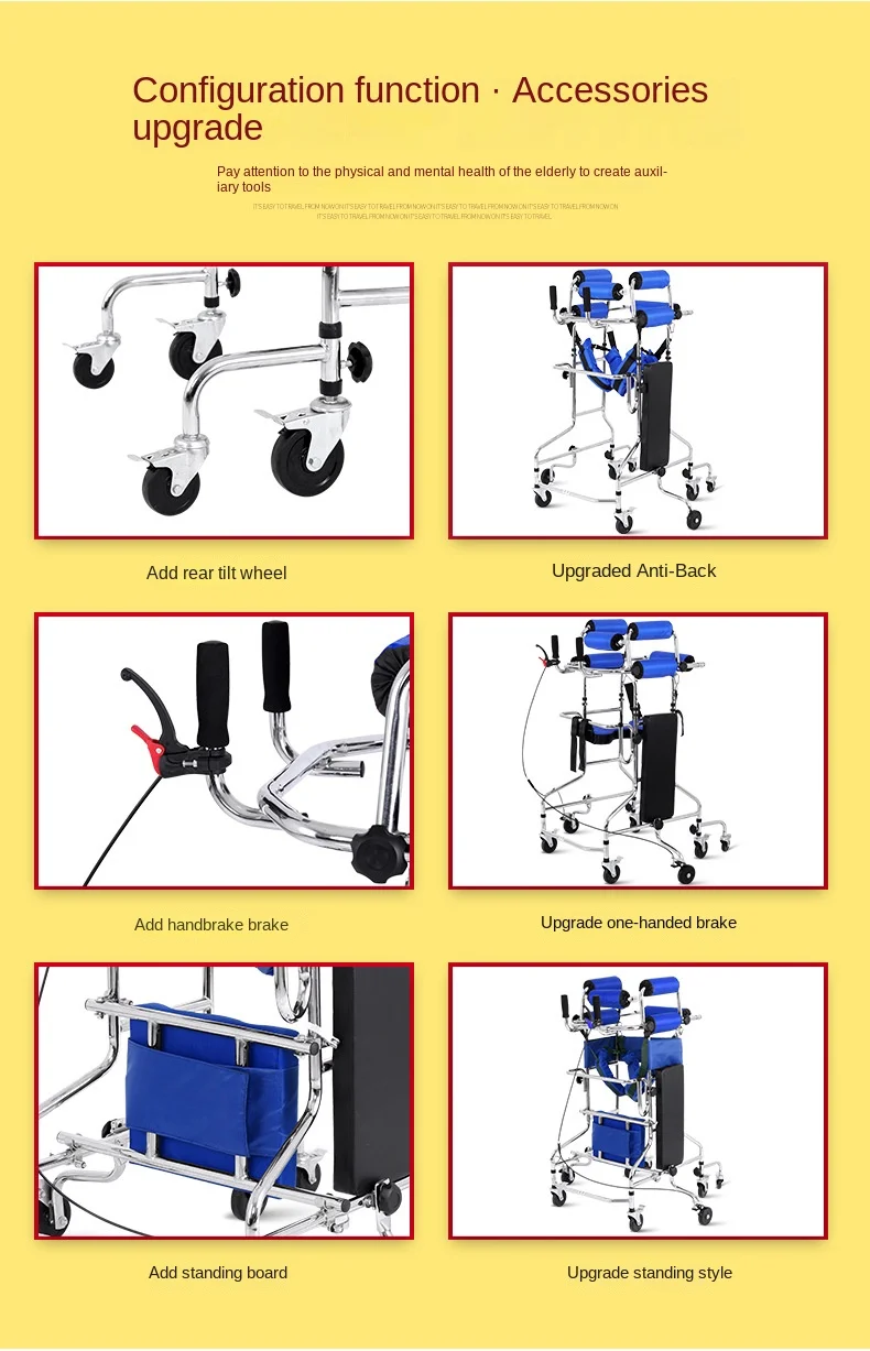 MIYAUP Elderly Hemiplegia Handbrake Rehabilitation Training Equipment Adult Walker Elderly Walking Aid Support MIYAUP Elderly Hemiplegia Handbrake Rehabilitation Training Equipment Adult Walker Elderly Walking Aid Support