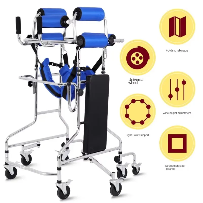 MIYAUP Elderly Hemiplegia Handbrake Rehabilitation Training Equipment Adult Walker Elderly Walking Aid Support Color: Blue MIYAUP Elderly Hemiplegia Handbrake Rehabilitation Training Equipment Adult Walker Elderly Walking Aid Support Color: Blue