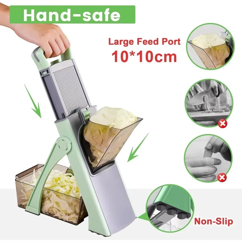 Manual Kitchen Shredder Slicing Tool Household Food Chopping Gadget Mandoline Kitchen Gadgets Color: Green1 Manual Kitchen Shredder Slicing Tool Household Food Chopping Gadget Mandoline Kitchen Gadgets Color: Green1