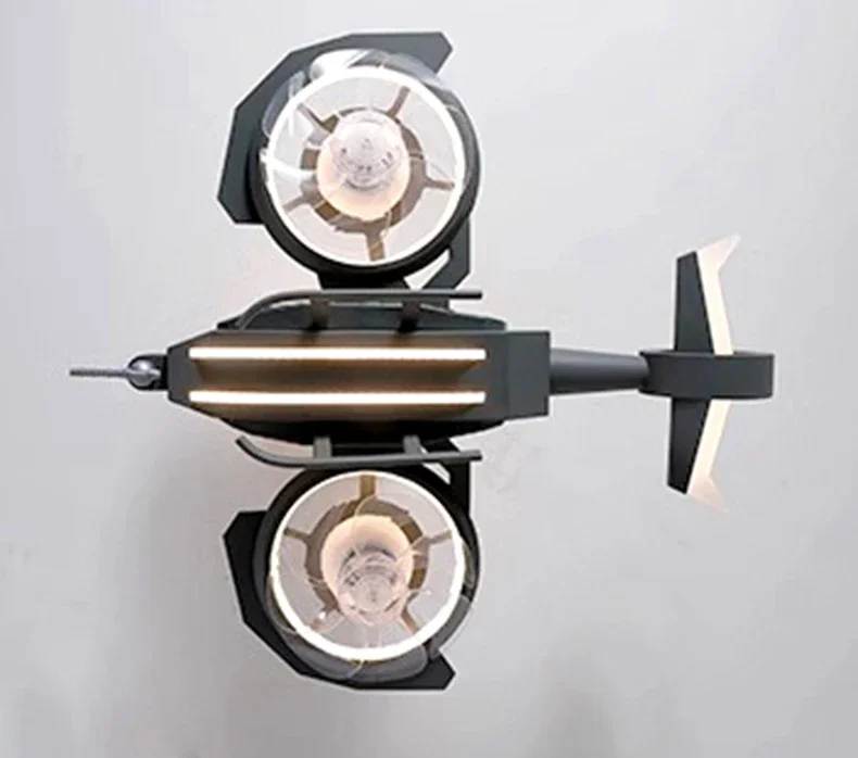 Airplane Fan Light Children's Room Boys' Bedroom Modern LED Light With Remote Control With Lighting Combat Helicopter Fan Light Airplane Fan Light Children's Room Boys' Bedroom Modern LED Light With Remote Control With Lighting Combat Helicopter Fan Light