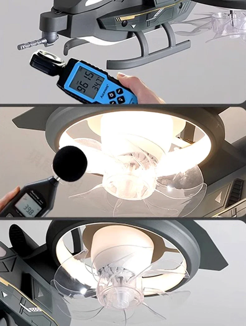 Airplane Fan Light Children's Room Boys' Bedroom Modern LED Light With Remote Control With Lighting Combat Helicopter Fan Light Airplane Fan Light Children's Room Boys' Bedroom Modern LED Light With Remote Control With Lighting Combat Helicopter Fan Light