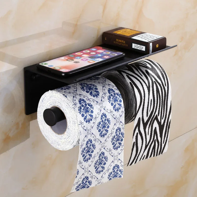 Multi-Functional Toilet Roll Paper Holder with Shelf Multi-Functional Toilet Roll Paper Holder with Shelf