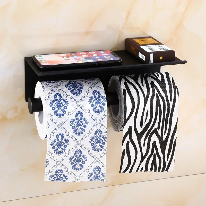 Multi-Functional Toilet Roll Paper Holder with Shelf Multi-Functional Toilet Roll Paper Holder with Shelf