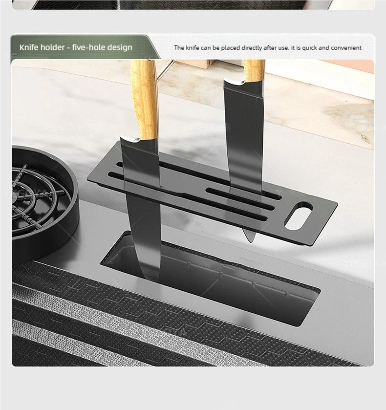 Multifunctional Waterfall Outlet Kitchen Sink Gray Dish and Vegetable Wash Basin Multifunctional Waterfall Outlet Kitchen Sink Gray Dish and Vegetable Wash Basin