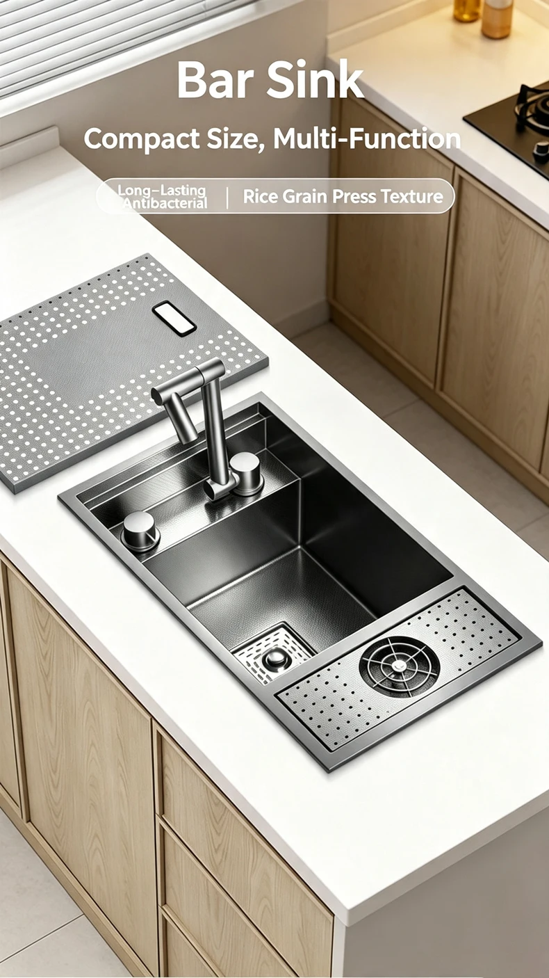 Cup Washer Hidden Bar Sinks With Lid MultifunctionalStainless Steel Kitchen Sink Single Slot Undermount Bowl Cup Washer Hidden Bar Sinks With Lid MultifunctionalStainless Steel Kitchen Sink Single Slot Undermount Bowl