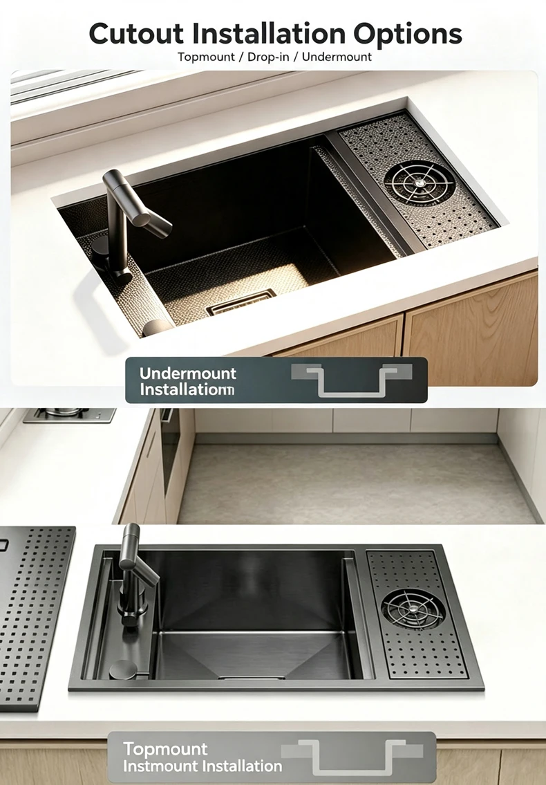 Cup Washer Hidden Bar Sinks With Lid MultifunctionalStainless Steel Kitchen Sink Single Slot Undermount Bowl Cup Washer Hidden Bar Sinks With Lid MultifunctionalStainless Steel Kitchen Sink Single Slot Undermount Bowl