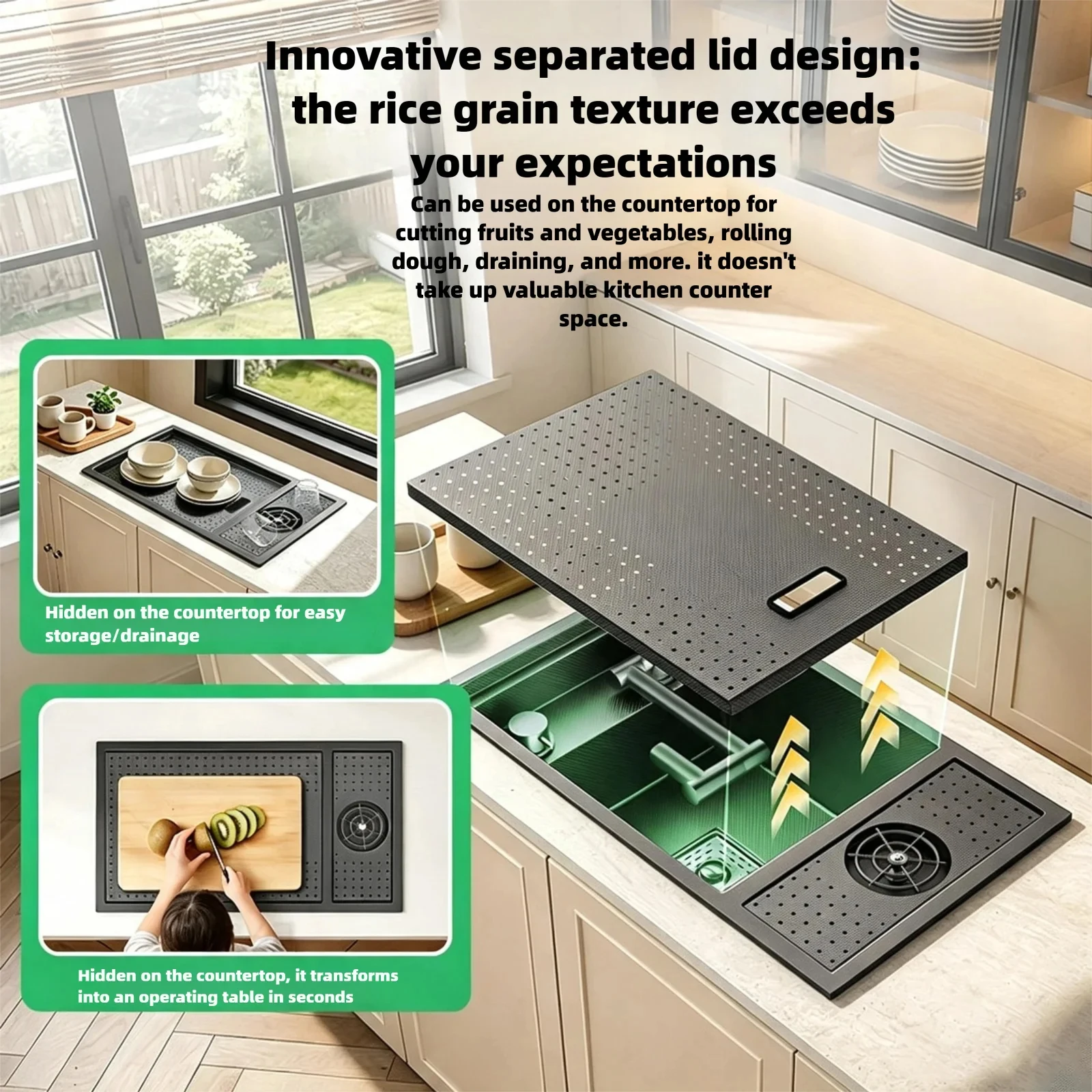 MultifunctionalStainless Steel Kitchen Sink Single Slot Undermount Bowl Kitchen Gadgets MultifunctionalStainless Steel Kitchen Sink Single Slot Undermount Bowl Kitchen Gadgets