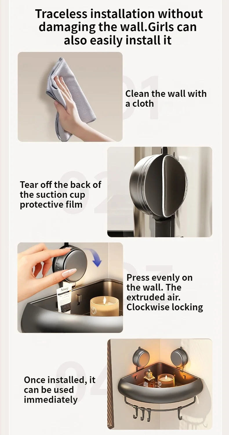 No Drill Suction Cup Adhesive Bathroom Rack Bathroom Shelf Toilet Aluminum Hanging Rack Bathroom Organizer Hang On The Wall No Drill Suction Cup Adhesive Bathroom Rack Bathroom Shelf Toilet Aluminum Hanging Rack Bathroom Organizer Hang On The Wall