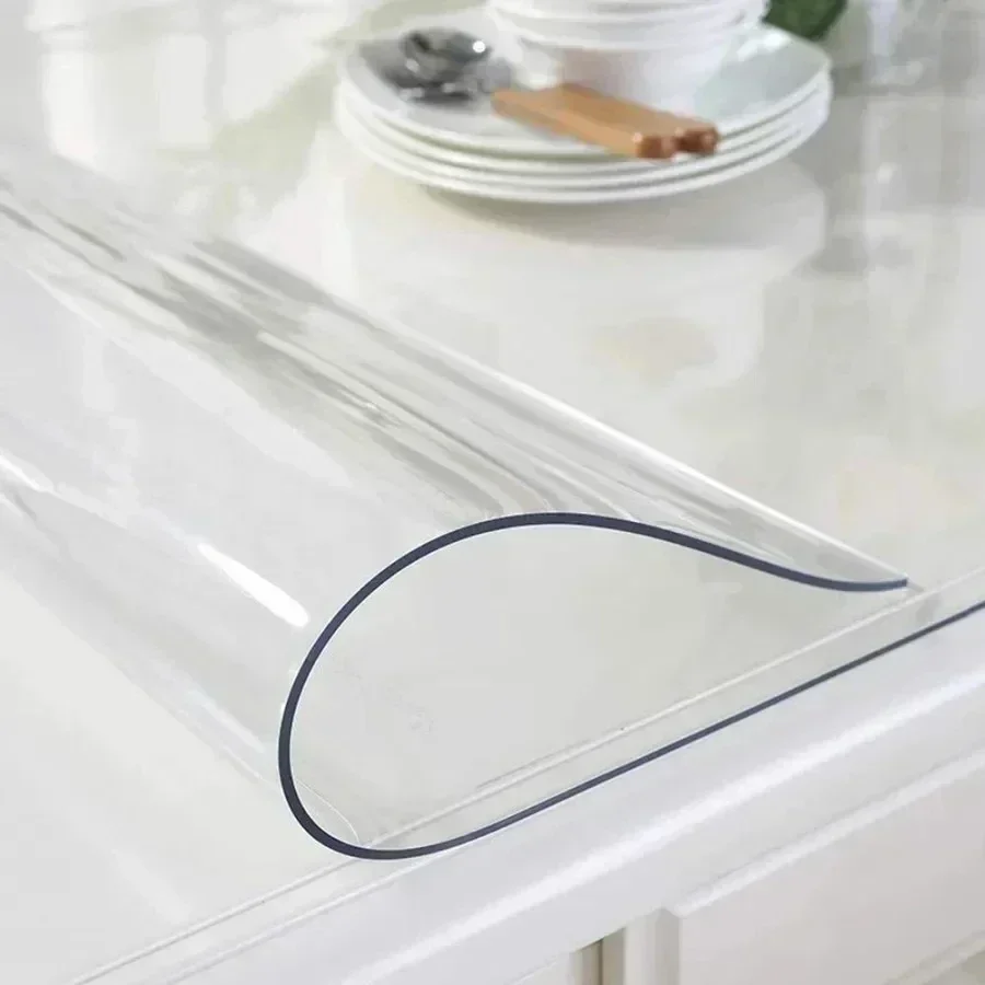 PVC Table Cloth Transparent Clear Desk Cover Protector Plastic Soft Glass Waterproof Oilproof for Dining Table PVC Table Cloth Transparent Clear Desk Cover Protector Plastic Soft Glass Waterproof Oilproof for Dining Table