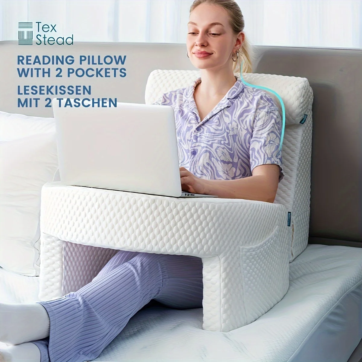 Reading Pillow for Gaming Linens & Beddings Size: 22.4x24x11.8inch Color: Light Cooling Reading Pillow for Gaming Linens & Beddings Size: 22.4x24x11.8inch Color: Light Cooling