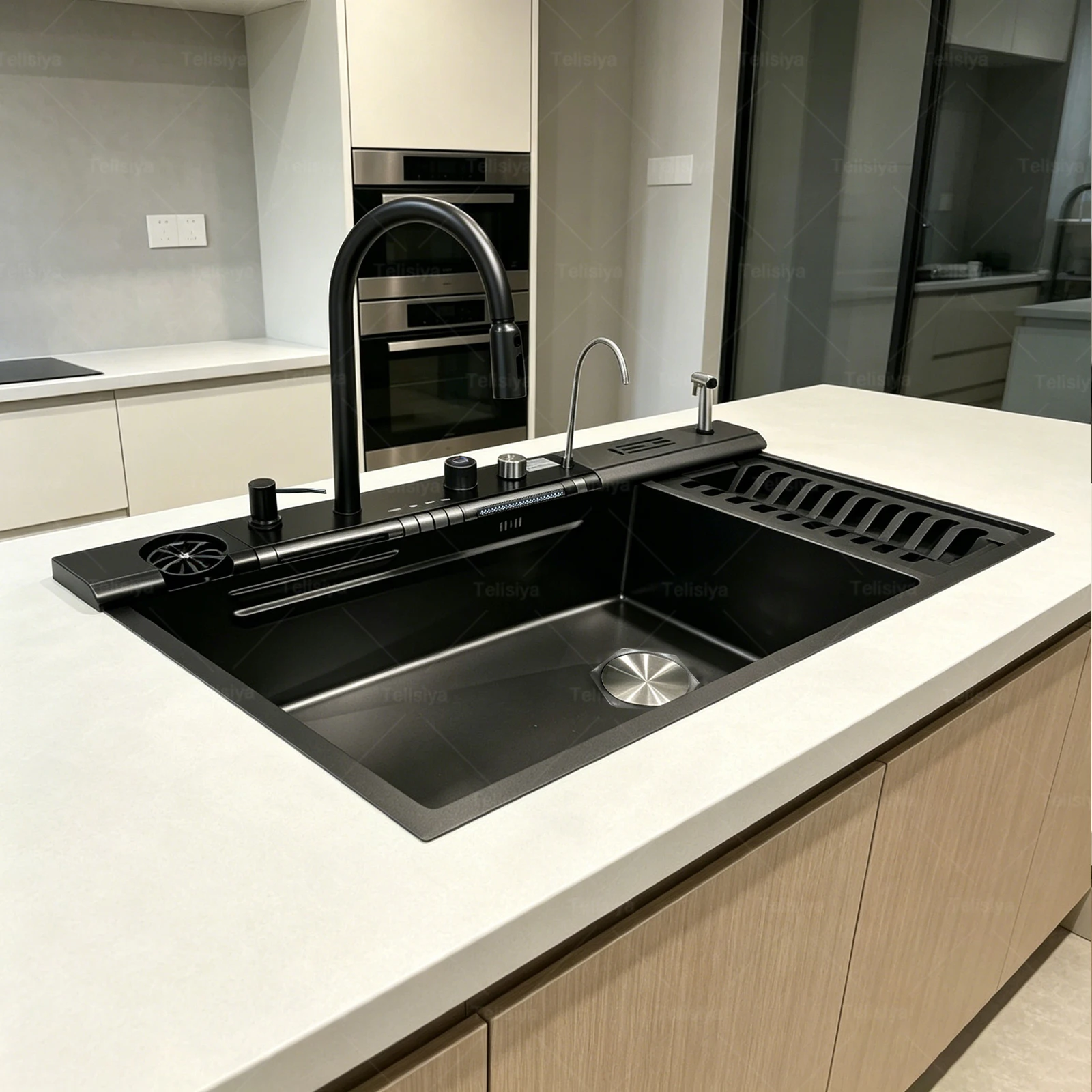 Stainless Steel Kitchen Sink Extra Large Single Slot Household Wash Dish Basin With Drain Rack Stainless Steel Kitchen Sink Extra Large Single Slot Household Wash Dish Basin With Drain Rack