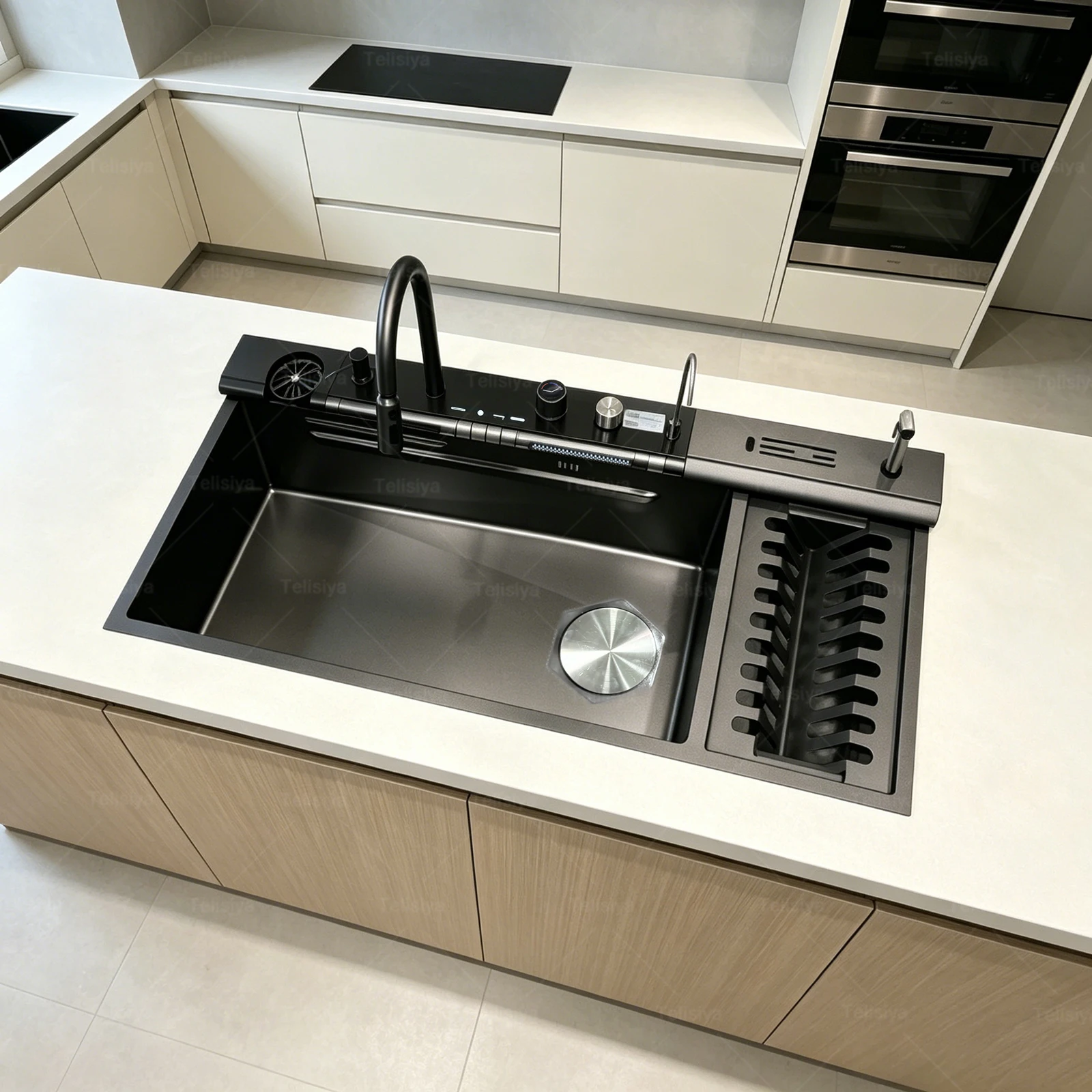 Stainless Steel Kitchen Sink Extra Large Single Slot Household Wash Dish Basin With Drain Rack Stainless Steel Kitchen Sink Extra Large Single Slot Household Wash Dish Basin With Drain Rack