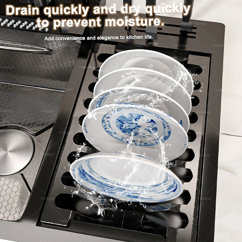 Stainless Steel Kitchen Sink Extra Large Single Slot Household Wash Dish Basin With Drain Rack Stainless Steel Kitchen Sink Extra Large Single Slot Household Wash Dish Basin With Drain Rack