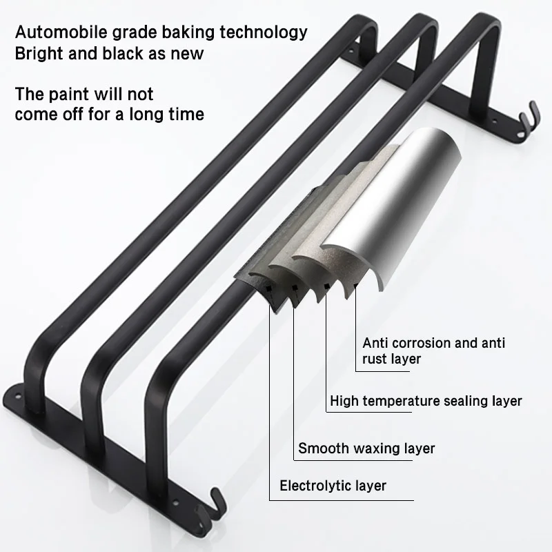 Single-layer/Double-layer/Triple-layer Towel Holder Towel Storage Towel Rack Bathroom Multi-layer Wall-mounted Towel Pole Single-layer/Double-layer/Triple-layer Towel Holder Towel Storage Towel Rack Bathroom Multi-layer Wall-mounted Towel Pole