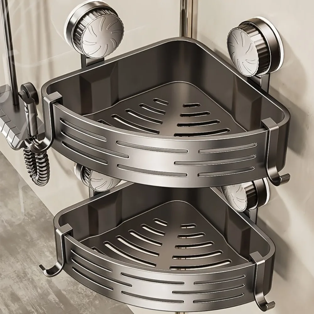 Triangular Space-Saving Suction Cup Bathroom Storage Shelf Bathroom Shelves Triangular Space-Saving Suction Cup Bathroom Storage Shelf Bathroom Shelves