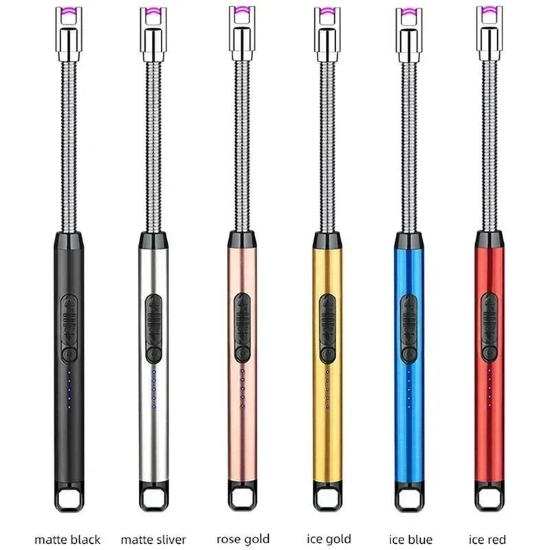 USB Windproof Flameless Plasma Ignition Long Kitchen Lighters