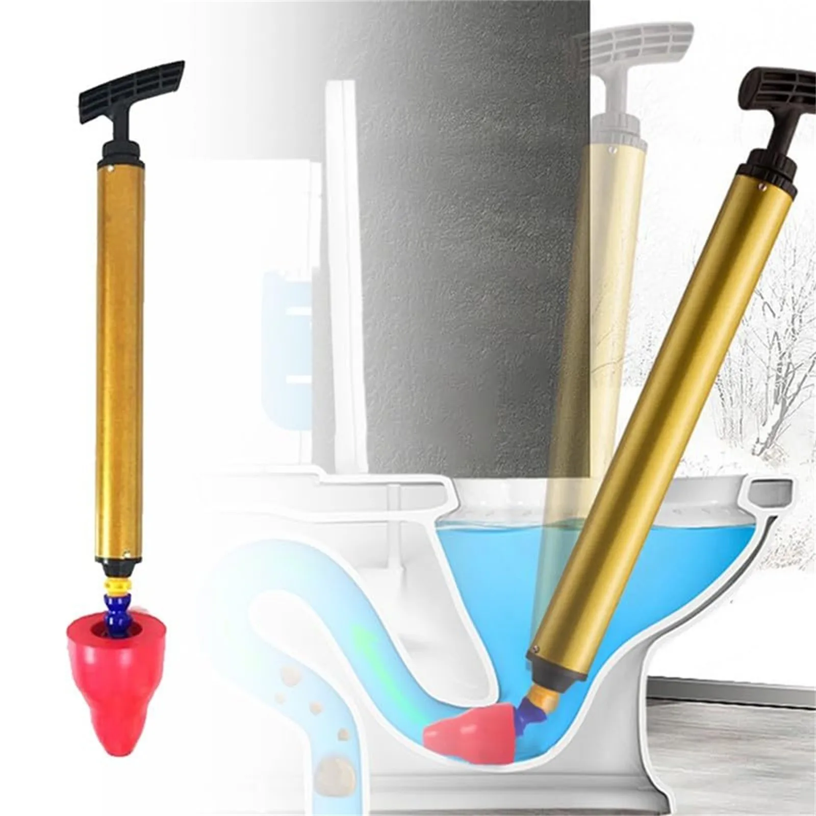 Unblock Toilet High Pressure One Shot Toilet Pipe Plunger Cleaner Silicone Quickly Home Toilet Sewer Dredging Plunger Wc pump