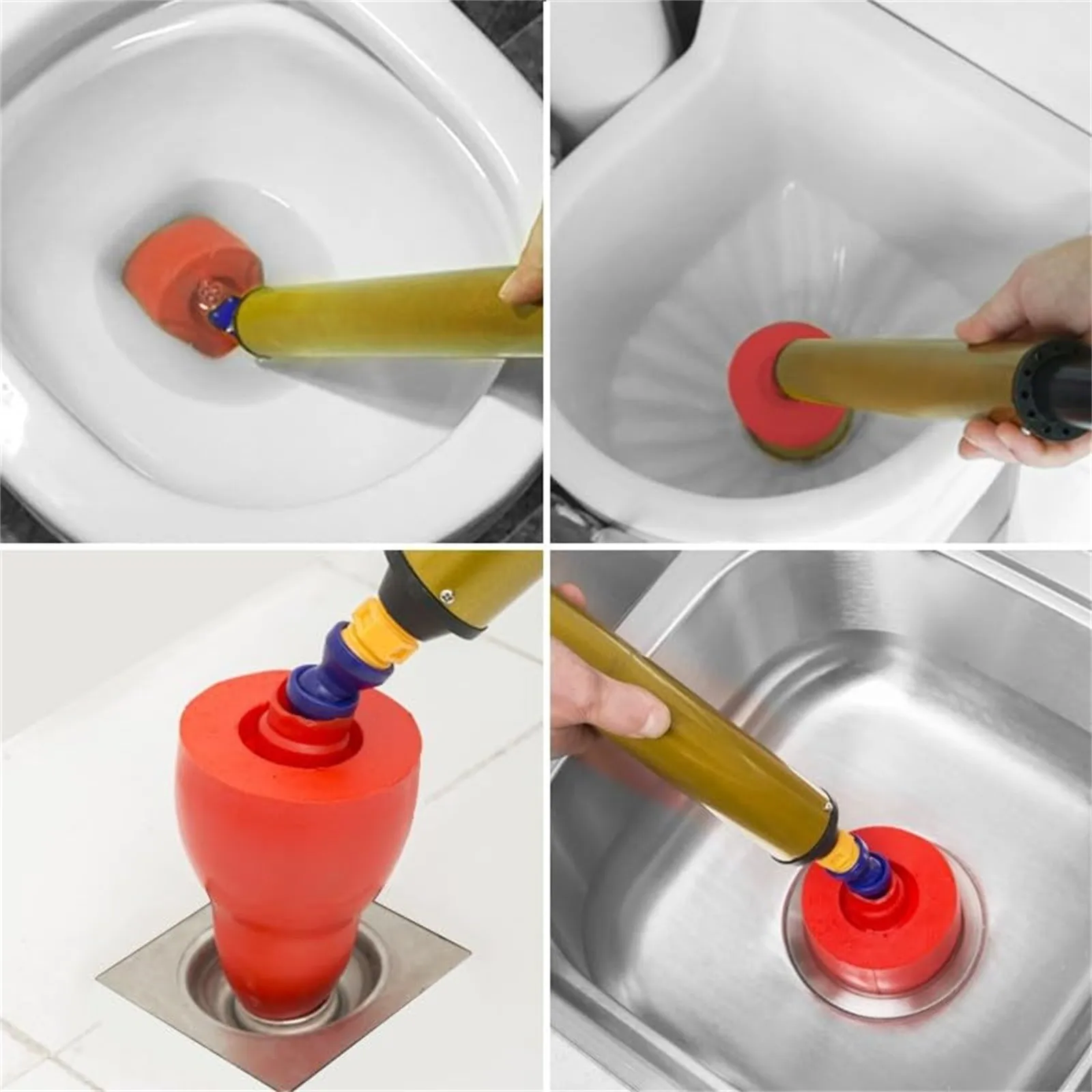 Unblock Toilet High Pressure One Shot Toilet Pipe Plunger Cleaner Silicone Quickly Home Toilet Sewer Dredging Plunger Wc pump