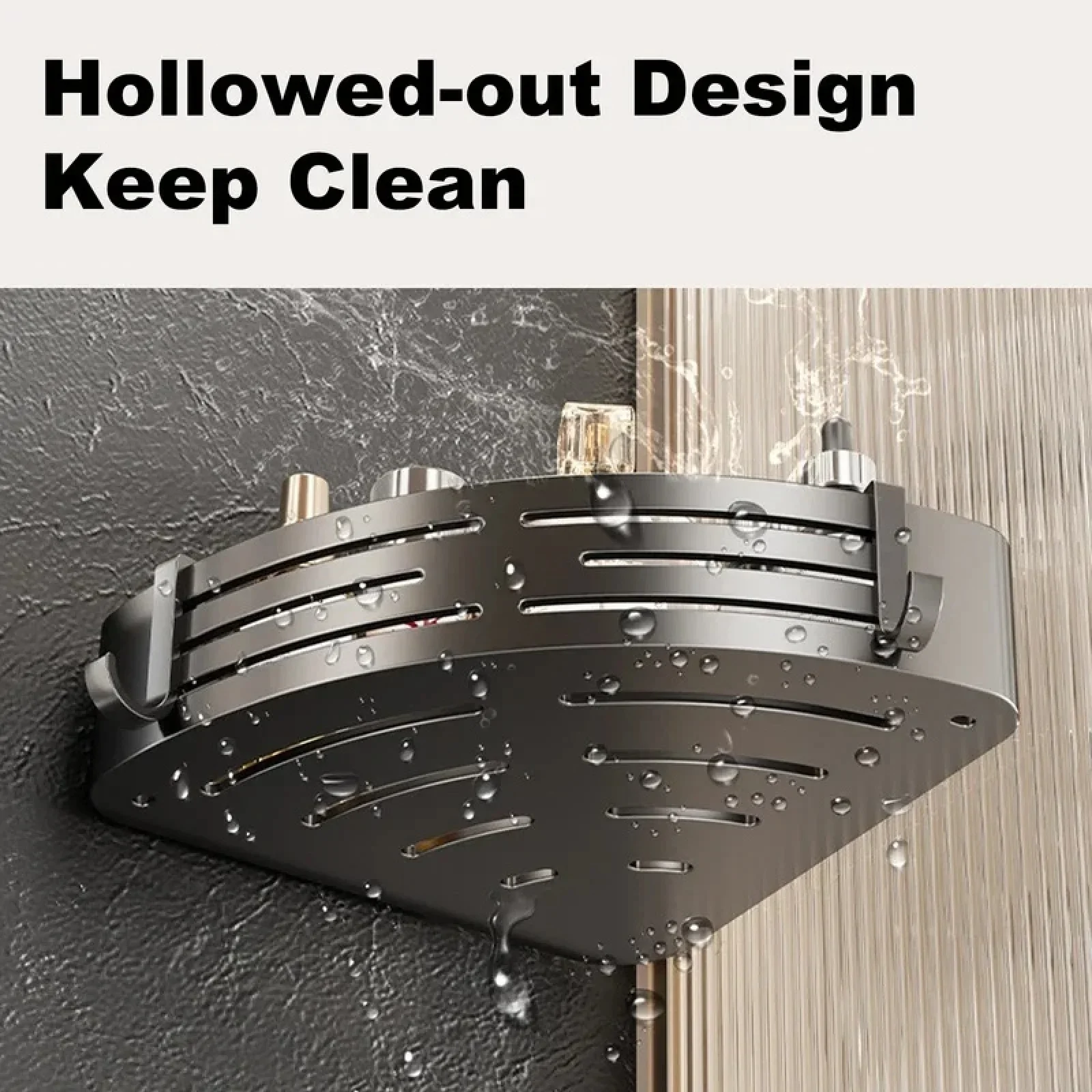 Wall Mounted Shower Triangle Organizer Shower Shelf Wall Mounted Suction Cup Storage Rack Rustproof Corner Shelf Large Capacity