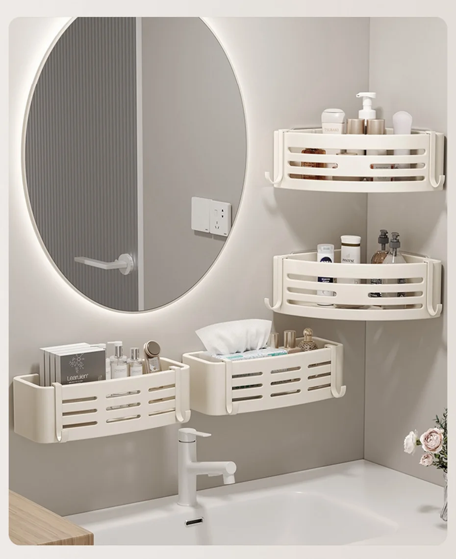 White Aluminum Bathroom Storage Shelves Rack Wall Mounted Without Drilling Kitchen Shower Shampoo Caddy Holder Organizer Shelf White Aluminum Bathroom Storage Shelves Rack Wall Mounted Without Drilling Kitchen Shower Shampoo Caddy Holder Organizer Shelf