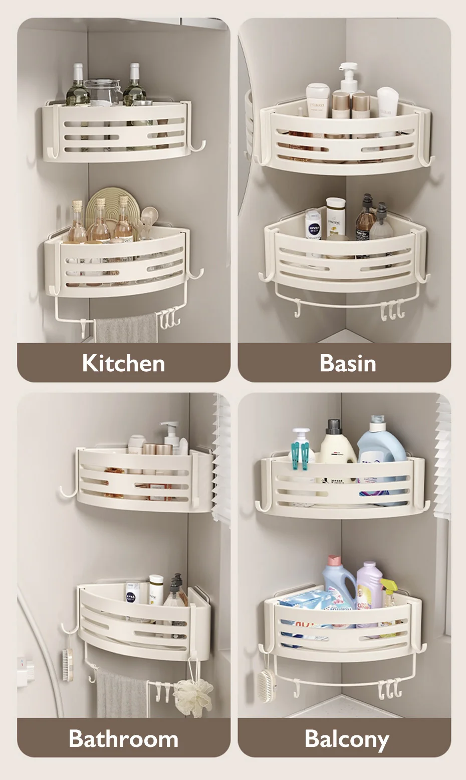 White Aluminum Bathroom Storage Shelves Rack Wall Mounted Without Drilling Kitchen Shower Shampoo Caddy Holder Organizer Shelf White Aluminum Bathroom Storage Shelves Rack Wall Mounted Without Drilling Kitchen Shower Shampoo Caddy Holder Organizer Shelf