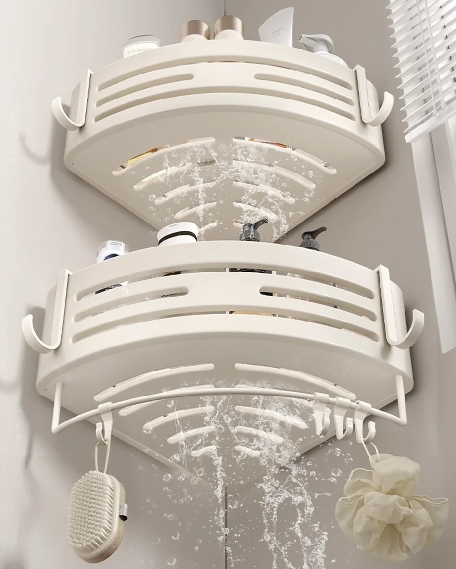 White Aluminum Bathroom Storage Shelves Rack Wall Mounted Without Drilling Kitchen Shower Shampoo Caddy Holder Organizer Shelf White Aluminum Bathroom Storage Shelves Rack Wall Mounted Without Drilling Kitchen Shower Shampoo Caddy Holder Organizer Shelf