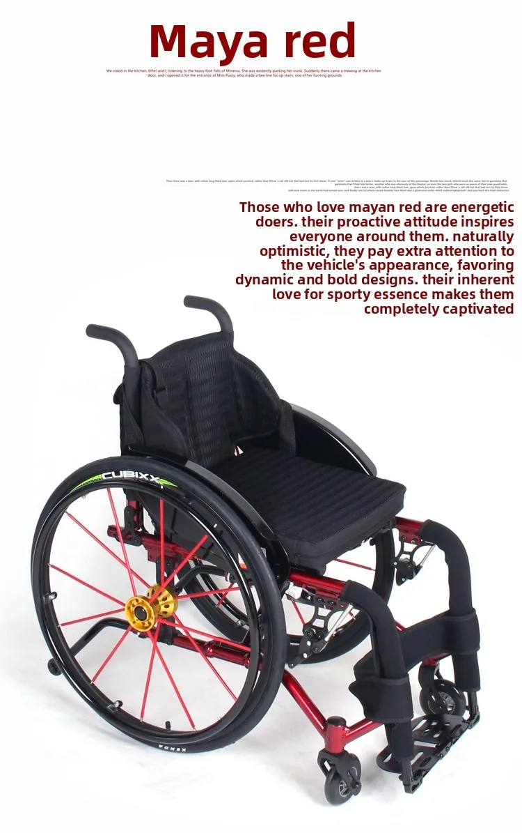sports  Folding Lightweight  Alloy Manual Sport Wheelchair Portable Mobility handchair walking stick for Disabled Elderly Trave