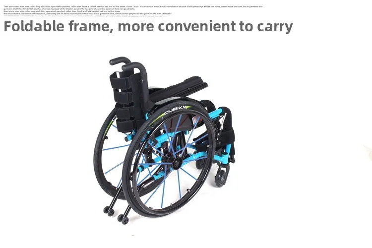 sports  Folding Lightweight  Alloy Manual Sport Wheelchair Portable Mobility handchair walking stick for Disabled Elderly Trave